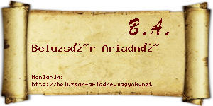 Beluzsár Ariadné névjegykártya